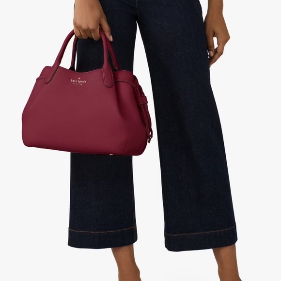 Kate Spade Blackberry Preserves Dumpling Large Red Purple Satchel Crossbody - Picture 2 of 9